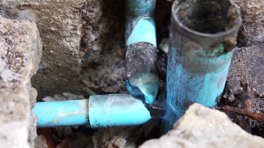 Plumbing Water Leak From Pipe Under Concrete Floor