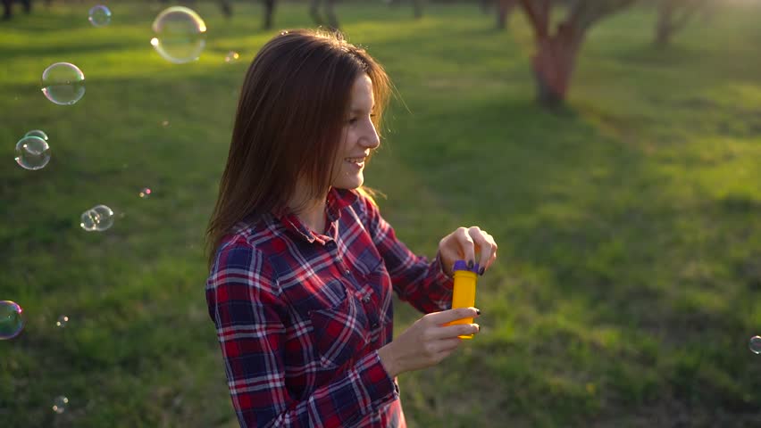 Woman anime outdoor bubble