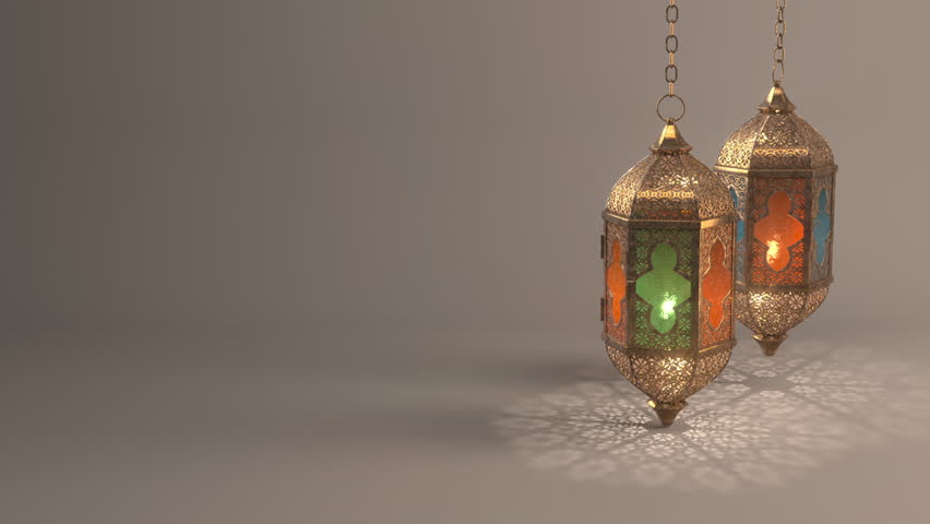 Ramadan Candle Lantern Slow Speed Stock Footage Video (100% Royalty