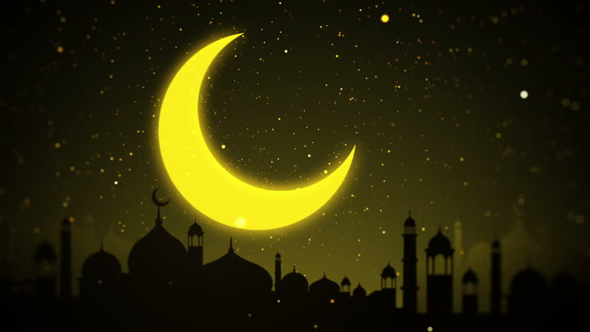 Sparkling Lights Animation, Eid Mubarak Writing On A 