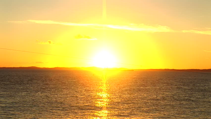 Bright Yellow Sunset in the Stock Footage Video (100% Royalty-free