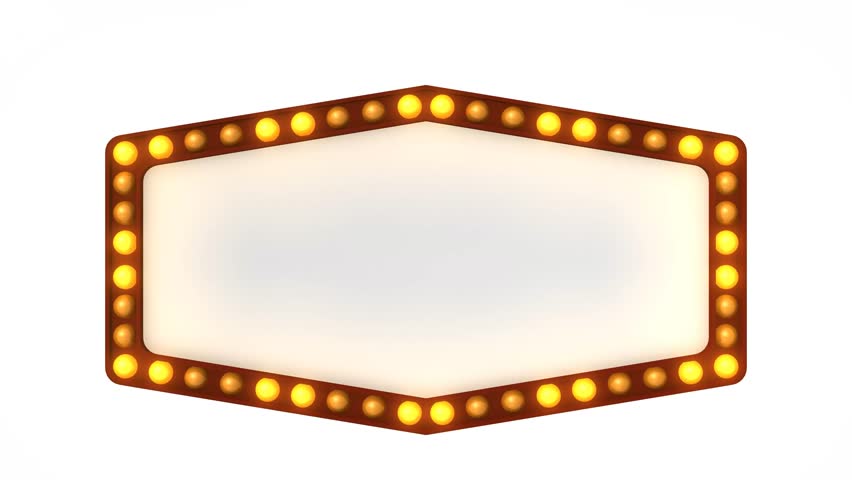 Marquee Light Board Sign Retro On White Background. 3D Rendering Stock ...