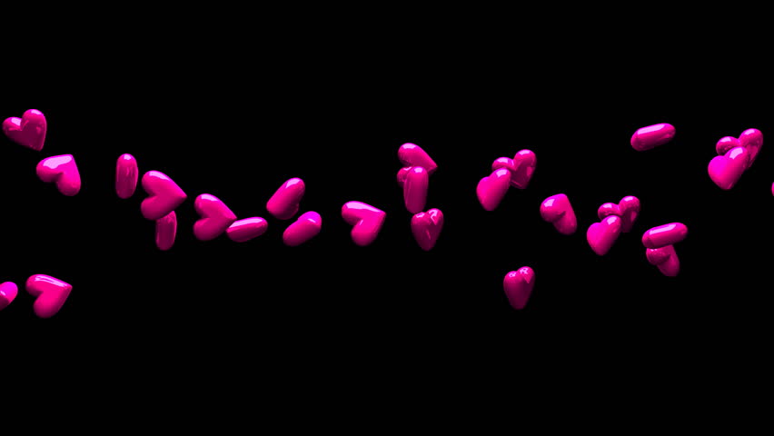 Hot Pink Cascading Valentine Love Hearts Abstract