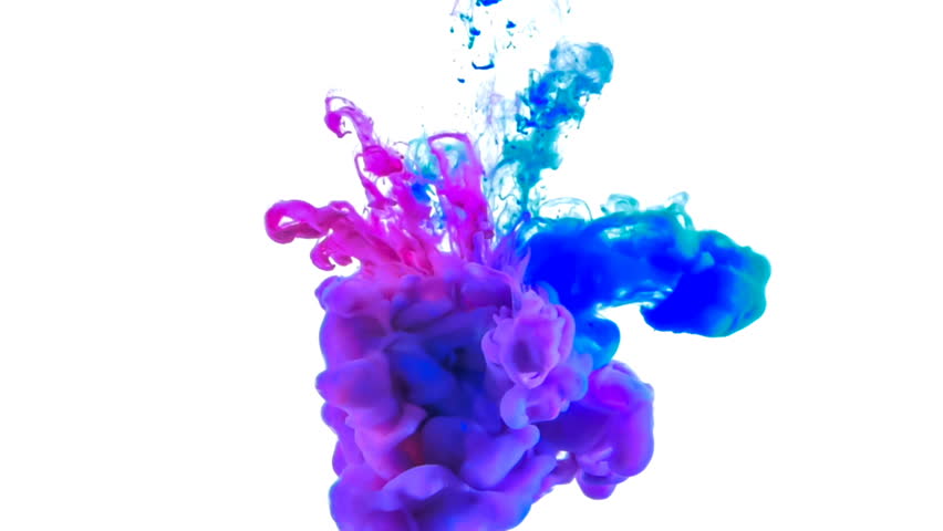Blue Purple Ink Splash On The Water Stock Footage Video 1006904041 ...