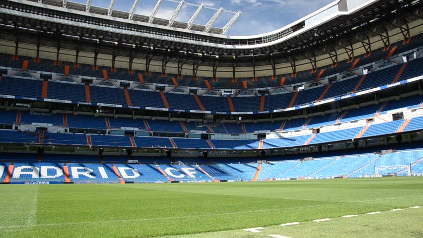 MADRID - MARCH 8: Green Lawn With Marking Of Santiago Bernabeu Stadium ...