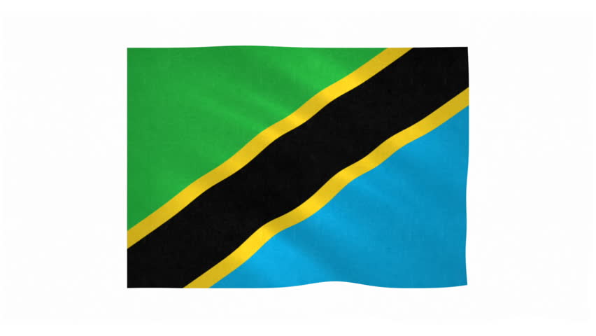 Flag Of Tanzania With Fabric Structure - Looping; Alpha Channel ...