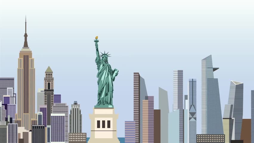 Animation of New York Abstract Stock Footage Video (100% Royalty-free