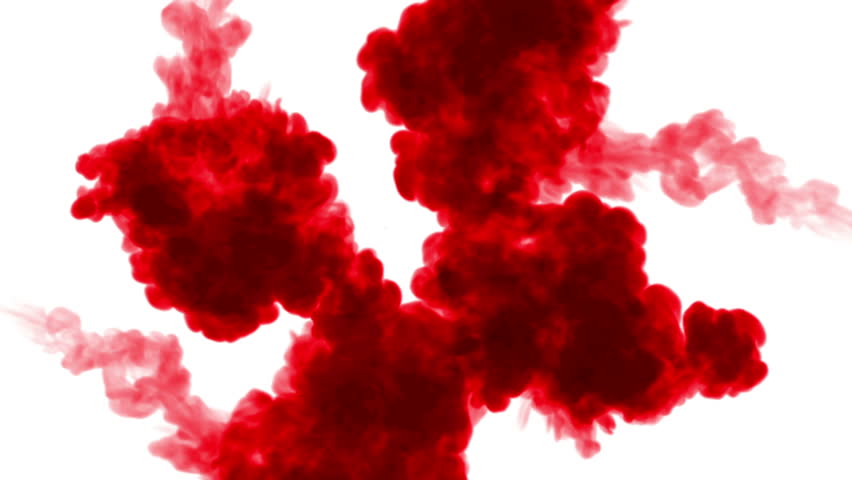 Close-up Shot. Red Colour Spread In Water And Move In Slow Motion. Use ...