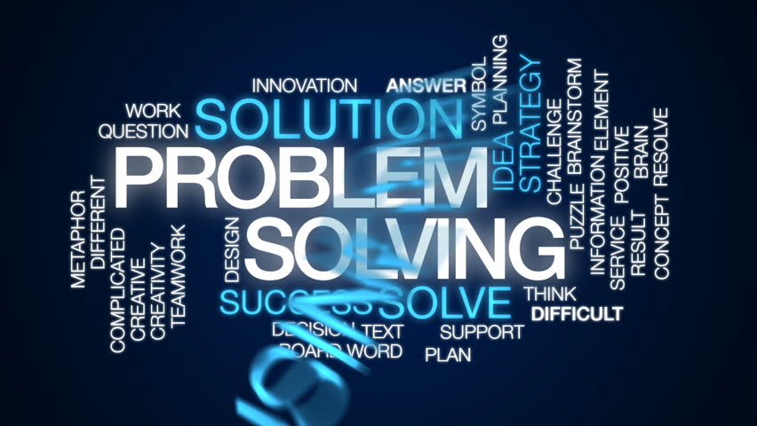 Problem Solving Animated Word Cloud, Stock Footage Video (100% Royalty