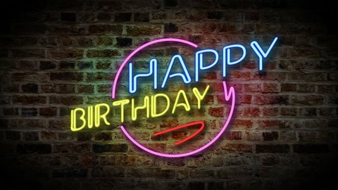 Happy Birthday Neon Sign On Stock Footage Video 100 Royalty Free 28303669 Shutterstock