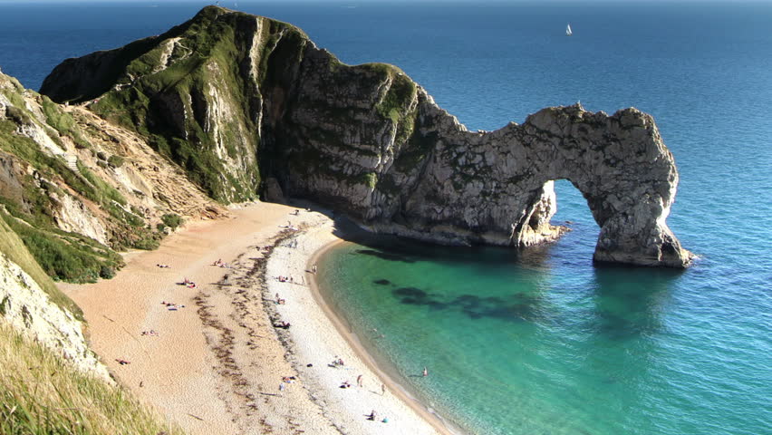 The Famous Durdle Door In Dorset, UK Stock Footage Video 1934749 ...