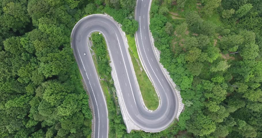Hairpin Turn In The Forest Stock Footage Video 100 Royalty Free