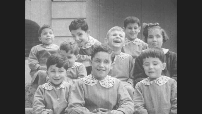 Europe 1940s Blind Children Smile Stock Footage Video 100