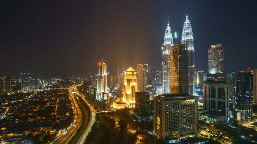 Kuala Lumpur - Circa August 2015: View Of Klcc Park And Petronas Twin 