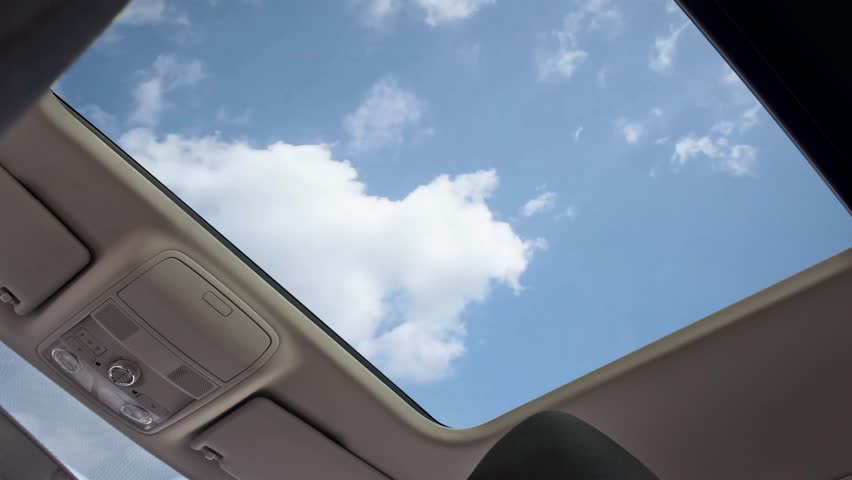 Sunroof Car At Cloud Moving Stock Footage Video 100 Royalty