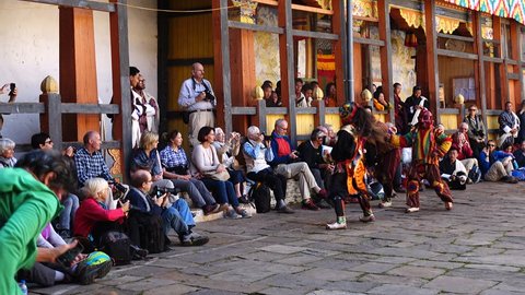 Bumthang, Bhutan - March, 2016: Tamshing Phala Chhoupa festival, Tamshing Monastery, nr Jakar