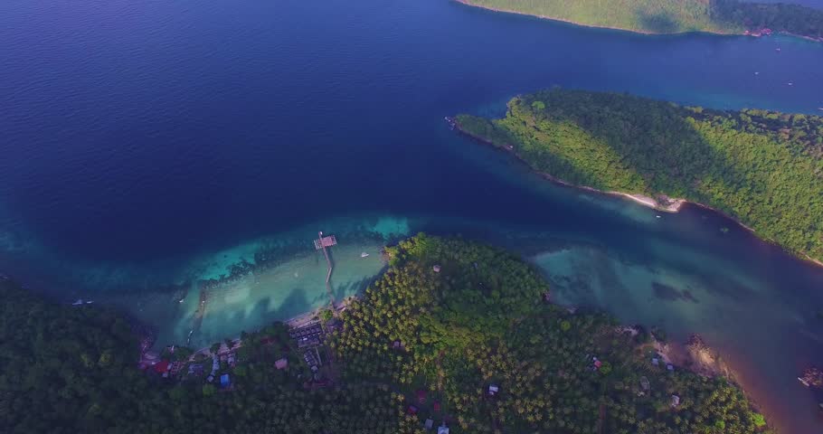 Iboih beach and the surrounding resorts on Pulau Weh