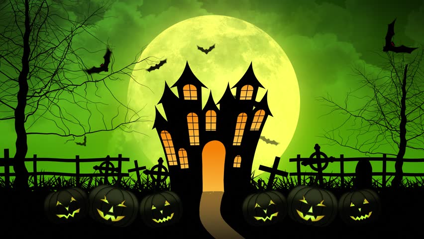 Halloween Background Animation With The Concept Of Spooky Pumpkins ...