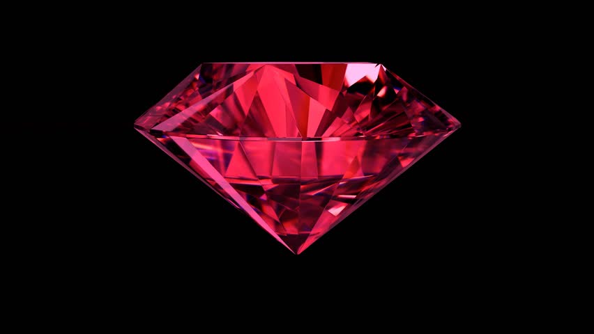 Ruby Red Gemstone Gem Stone Spinning Wedding Background Loop 4K Stock