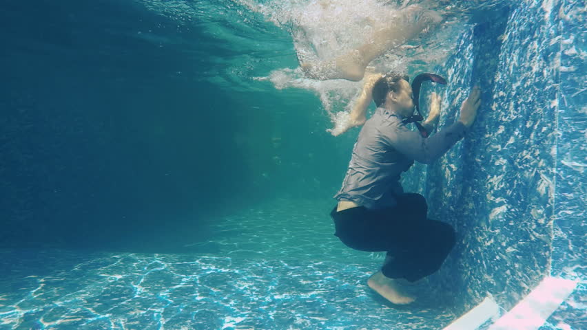 Underwater Slowmo Low Angle Shot How Teenage Girl Jump From A Boat