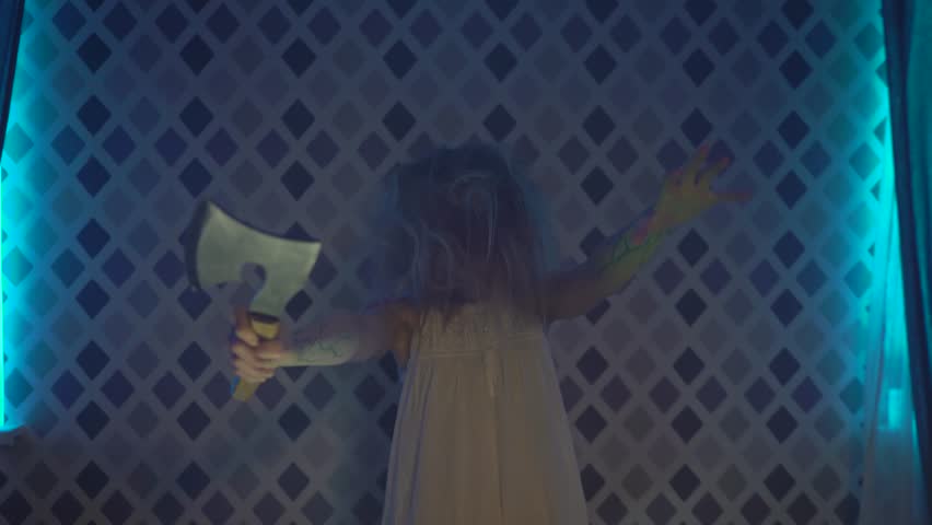 Scary Zombie Girl In Nightie Stock Footage Video 100 Royalty