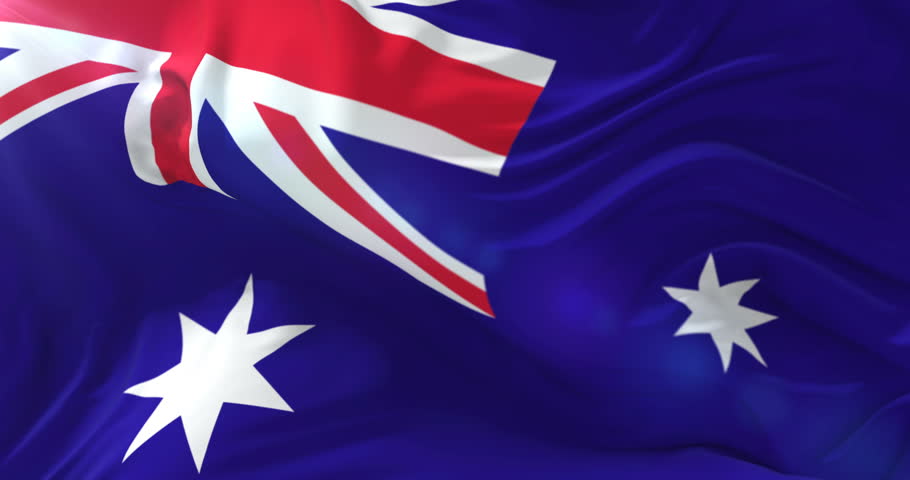 Close Up HD Video Of Australian Flag Waving In The Breeze, NOT Computer ...