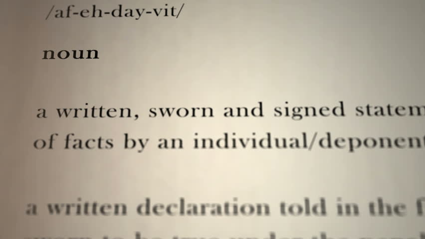 Header of affidavit