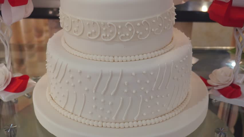 Close Up White Wedding Cake Close Up White Wedding Cake