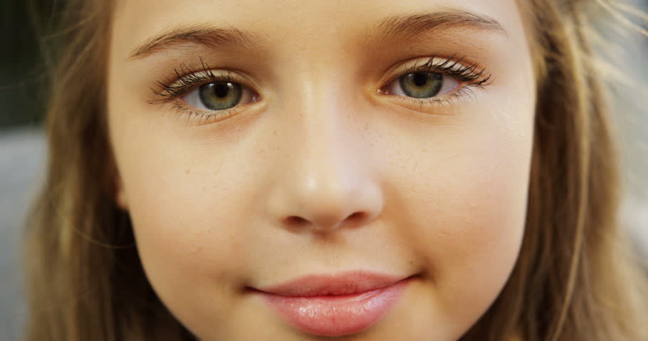 Sad Caucasian Female Looks Mysteriously Glitter In The Female Eyes 