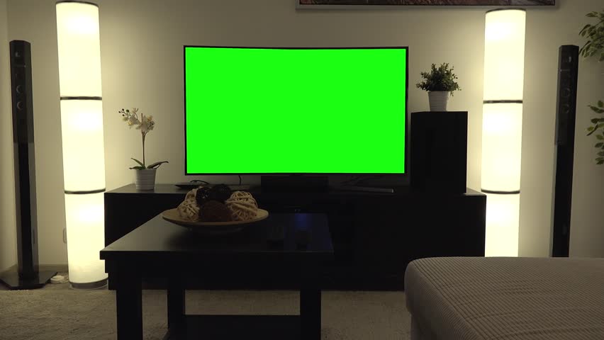 living room tv green screen