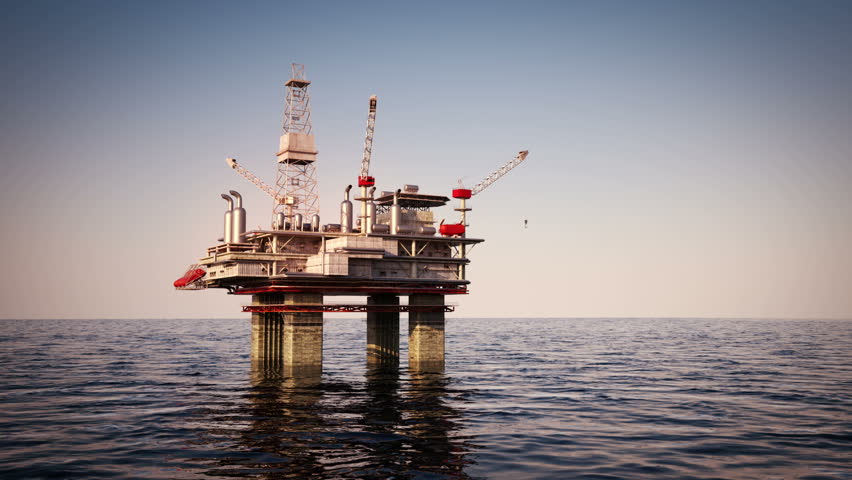 Offshore Coastal Oil Drilling Rig Production Stock Footage Video ...
