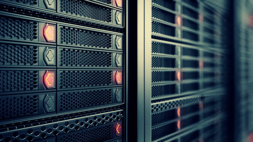 Animation Presenting Data Servers While Stock Footage Video (100% ...