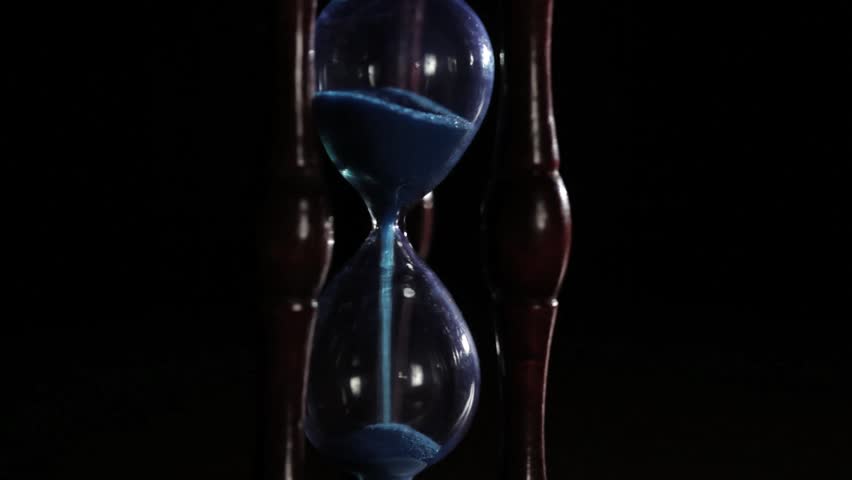 Sand Clock On Black Background Artistic Footage Stock Footage Video