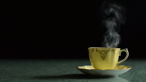 steam from tea