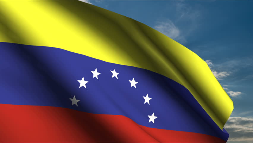 Venezuela Flag Slowly Waving. White Background. Seamless Loop. Stock ...