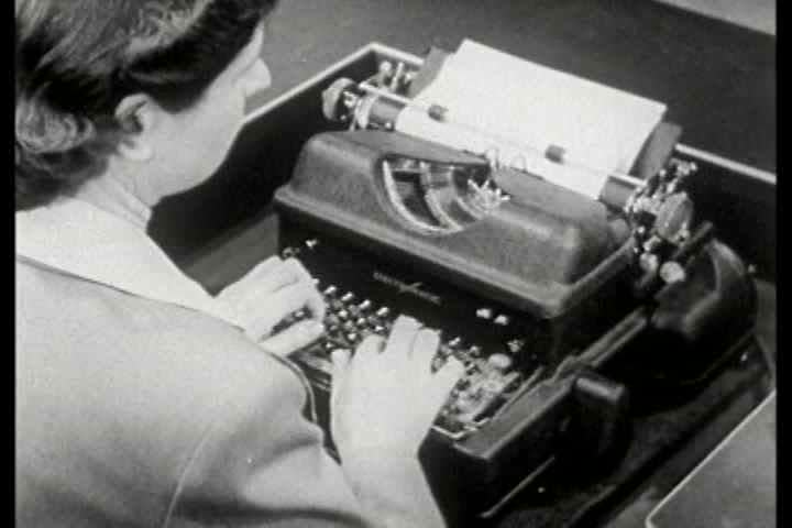 1940s - The history of typewriter technology is shown along with current models of the 1940s.