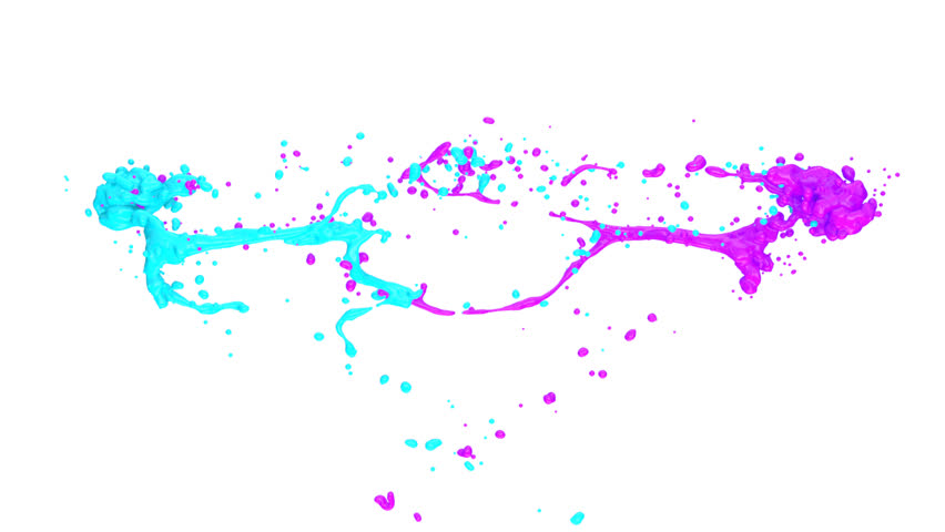 Pink And Blue Paint Splatter