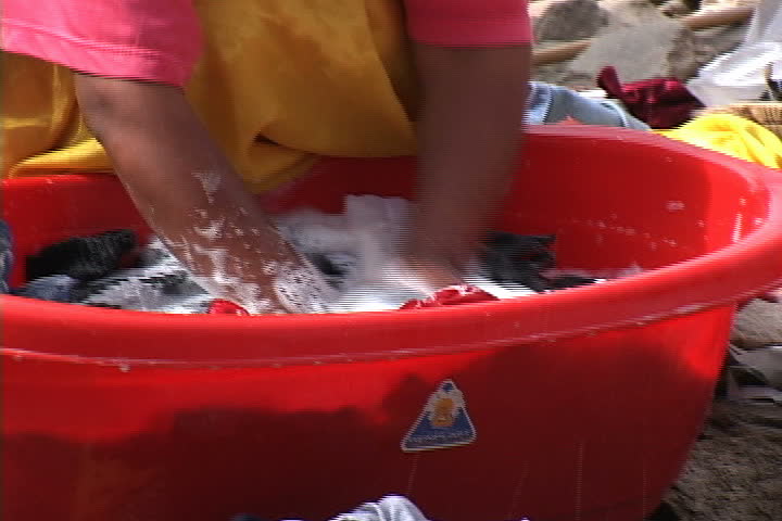 Clean Water Is Siphoned Into Bathtub From Sink In Cochabamba Cochabamba Bolivia February 05 2001 Woman Washing Clothes In Washtub Sd