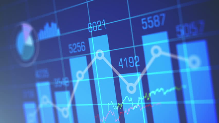 Stock Market Charts In Looped Animation. HD 1080. Stock Footage Video