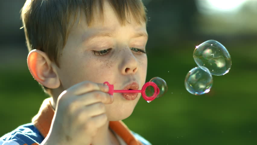 Little Girl With Soap Bubbles In Park Stock Footage Video 23643550 ...