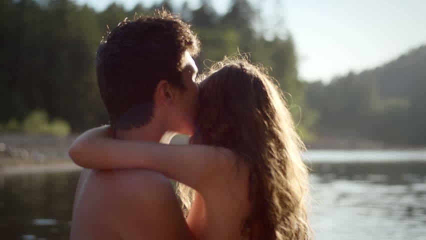 Romantic teen sex kissing