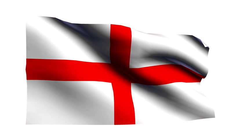 Flag Of England Waving With Realistic Cloth Texture. Loop Animation ...