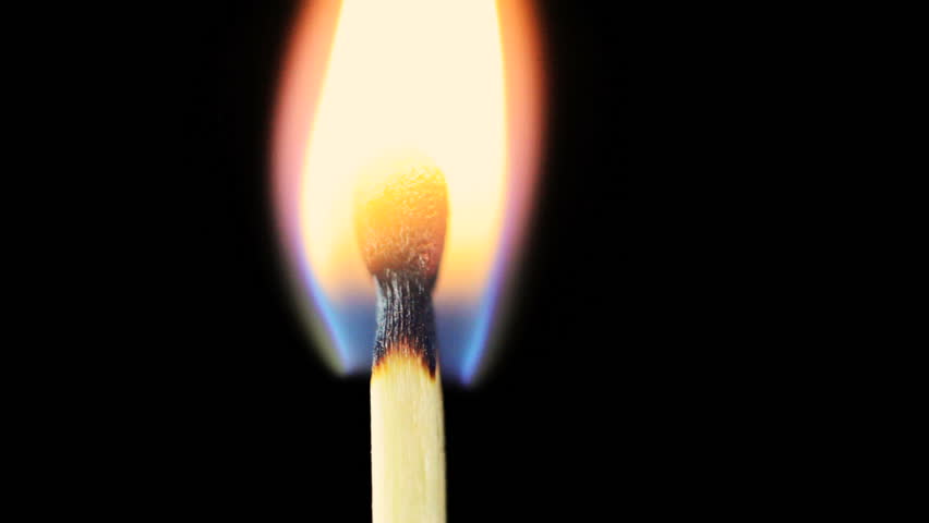 A Lit Wooden Match Burning Stock Footage Video (100% ...