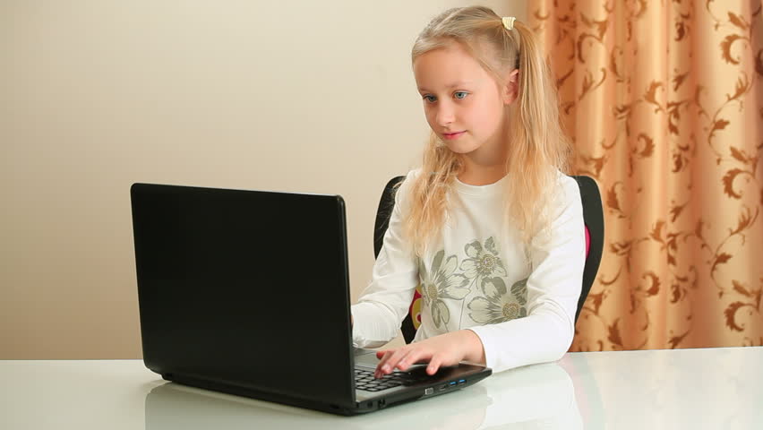 Girl Typing On Laptop Computer Stock Footage Video (100