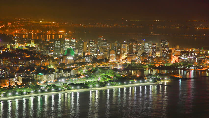 Rio De Janeiro Brazil Downtown At Night Time Lapse Stock Footage Video ...