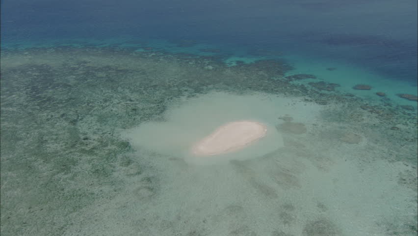 Tropical Sandbar. Aerial Shot Of A Large Tropical Sandbar In The Middle ...