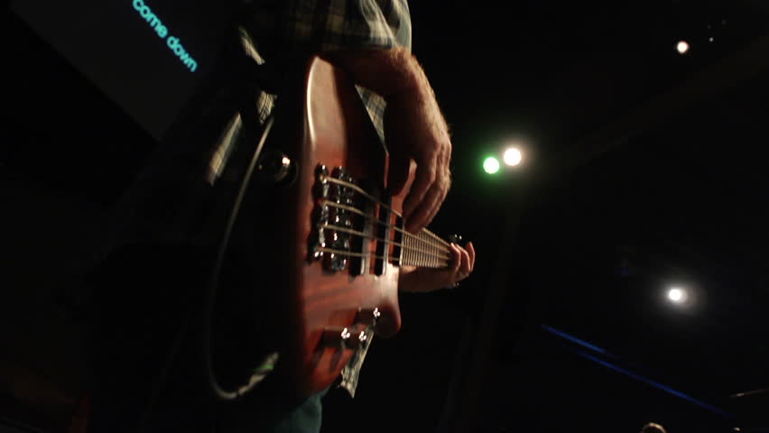 Bass Closeup During Worship On Stock Footage Video (100