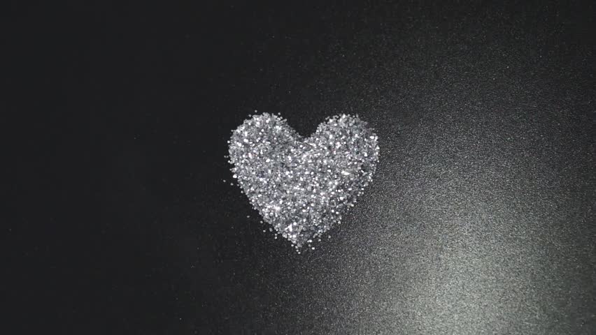 Stock video of silver glitter arrange to heart shape | 6497429 ...