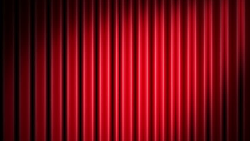 Red Curtain Opening With Spotlight. 3D Theater Curtain And Black ...