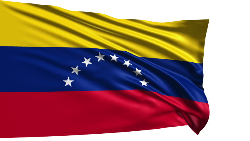 Venezuela Flag Slowly Waving. White Background. Seamless Loop. Stock